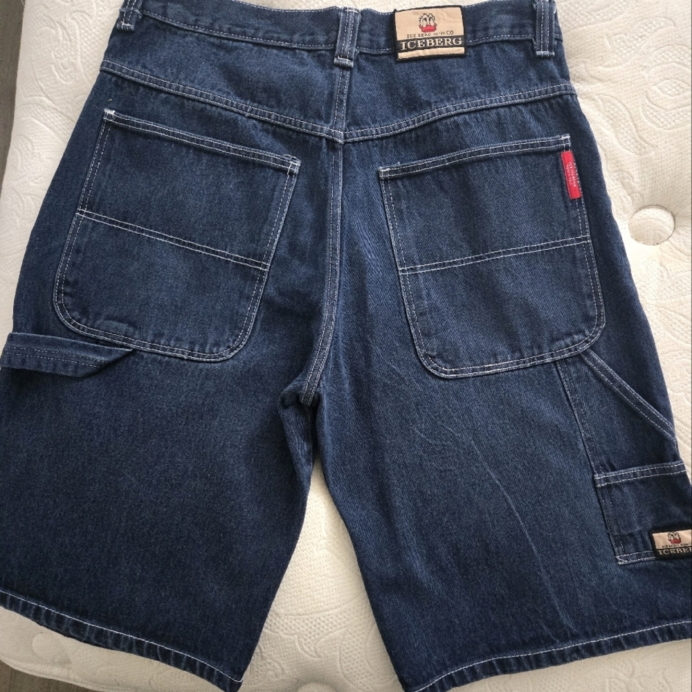 Iceberg Men's Dark Blue Denim Shorts